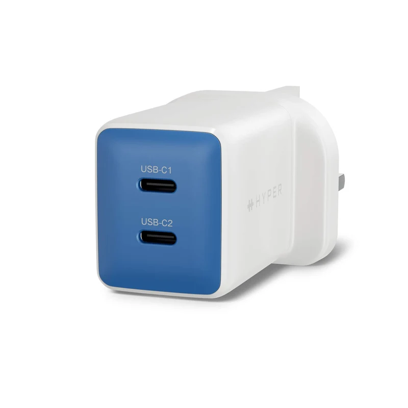 Chargeur mural HyperJuice Flex 45 W GaN - Bleu (Royaume-Uni)