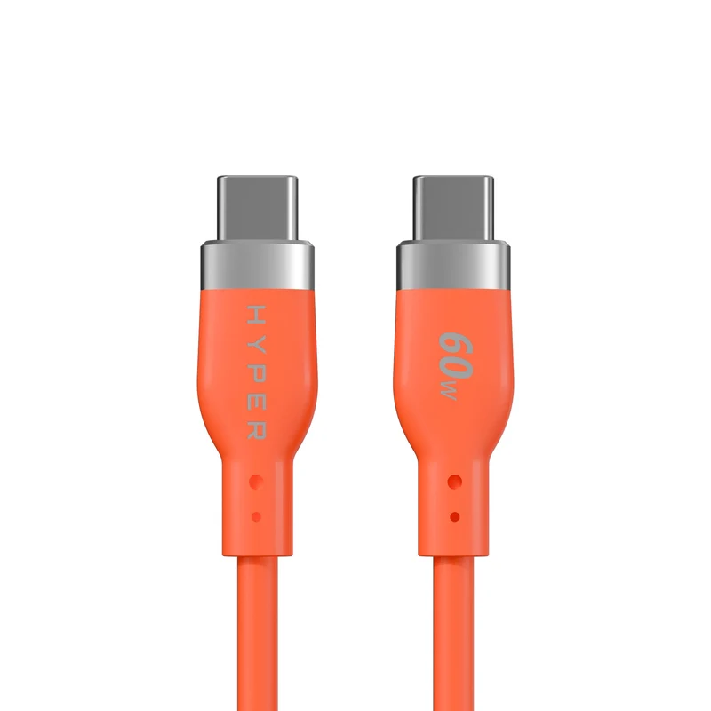 Câble de recharge HyperJuice Flex USB-C en silicone - Orange