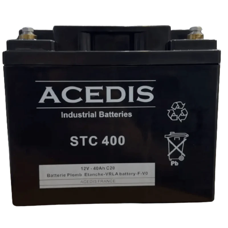 Batterie Plomb AGM ACEDIS STC400 12V 40Ah – VRLA Étanche Cyclage & Floating Bornes M6