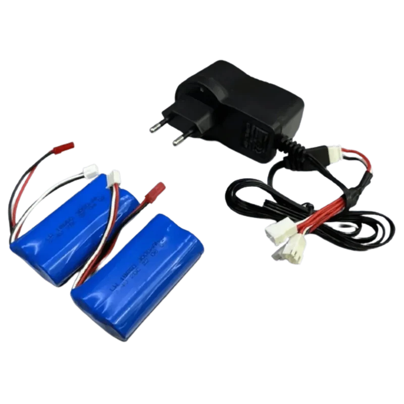 2x Batterie 18650 2S 7.4V 3000mAh + chargeur