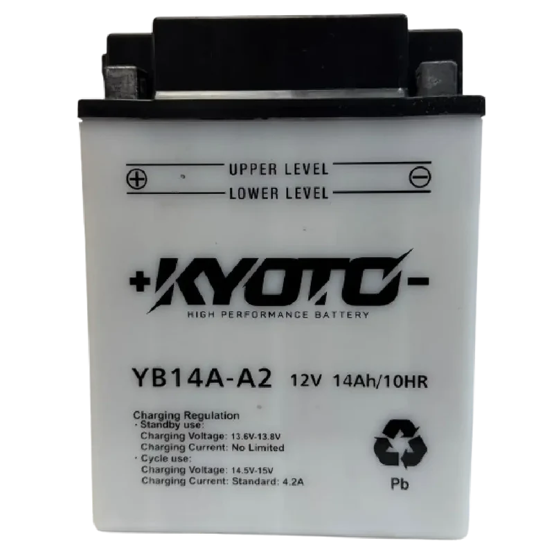 Batterie Moto KYOTO YB14A-A2 12V – Conventionnelle avec Entretien livrée avec Pack Acide