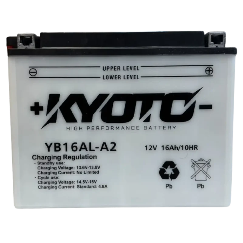 Batterie Moto KYOTO YB16AL-A2 12V 16Ah – Conventionnelle avec Entretien livrée avec Pack Acide
