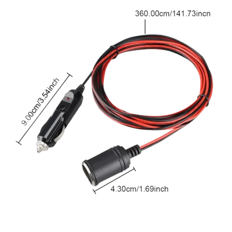Rallonge allume cigare 3.7M avec fusible 15A