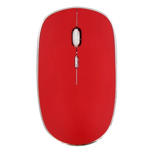 Souris sans fil silent click RUBBY rouge