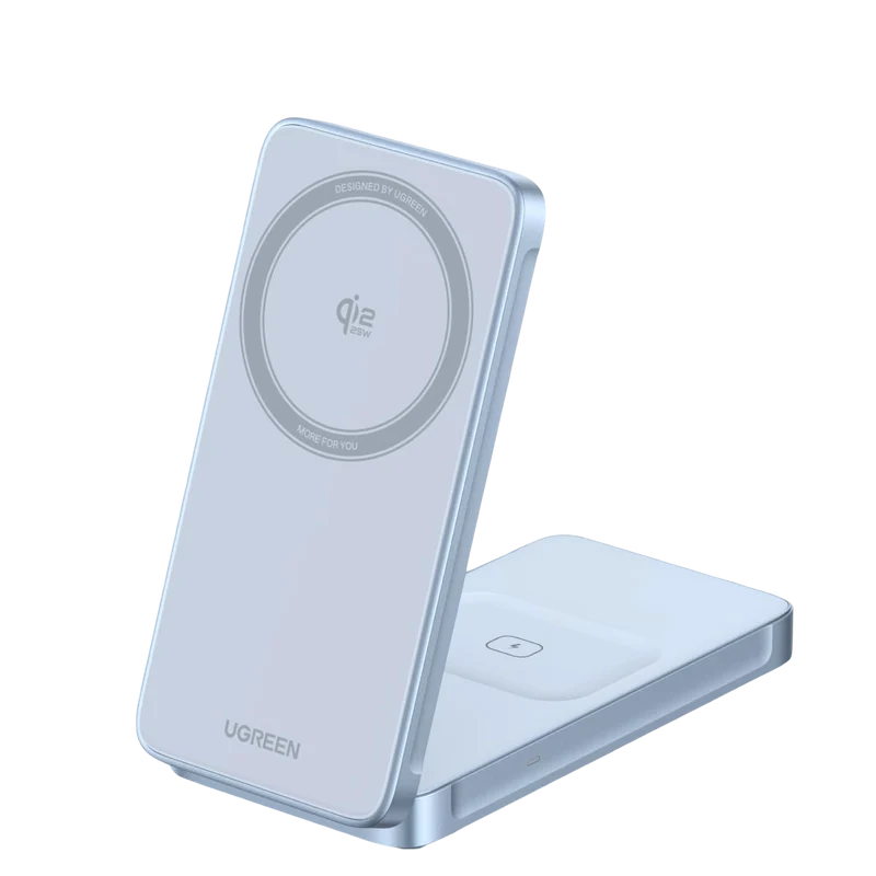 UGREEN MagFlow Chargeur Sans Fil Magnétique 2-en-1 30 W (Compatible MagSafe)