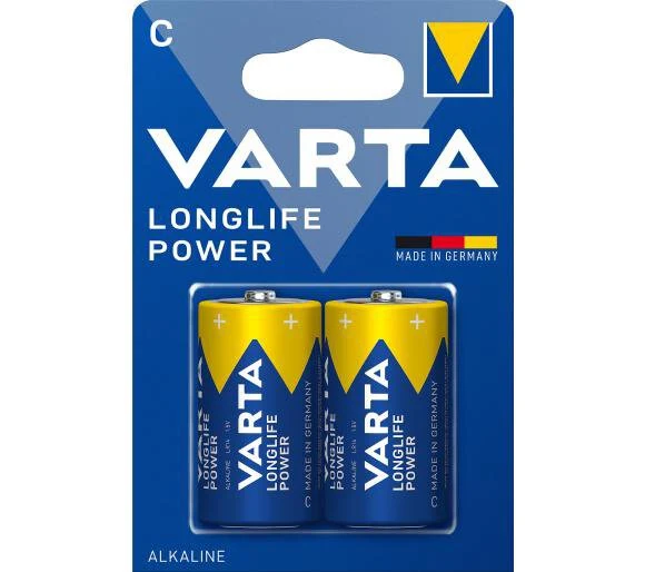 Piles Alcalines C LR14 1.5V Varta Longlife Power 4914 – Blister 2 Piles