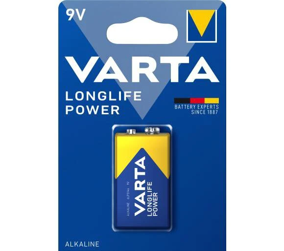 Pile Alcaline 9V 6LR61 Varta Longlife Power 4922 – Blister 1 Pile