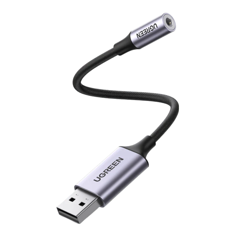 UGREEN Adaptateur USB vers Jack 3,5mm Carte Son Externe USB