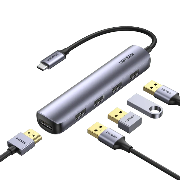 UGREEN Hub USB-C 5-en-1 (HDMI 4K@30Hz, 4 USB 3.0)