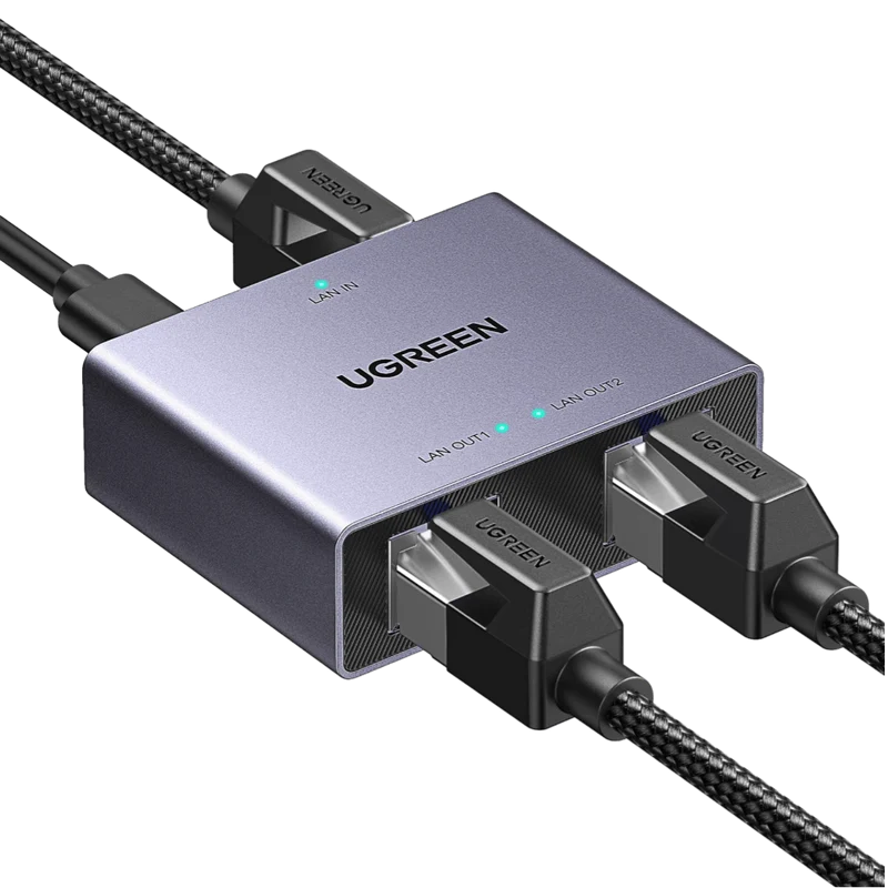 UGREEN Switch Ethernet 2 Port Switch RJ45 1000 Mbps Ethernet Splitter Network Switch