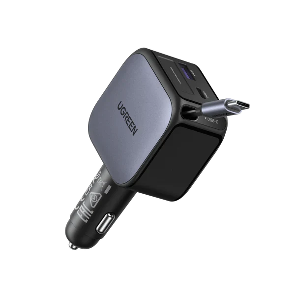 UGREEN Nexode Chargeur voiture 60W avec câble USB-C rétractable