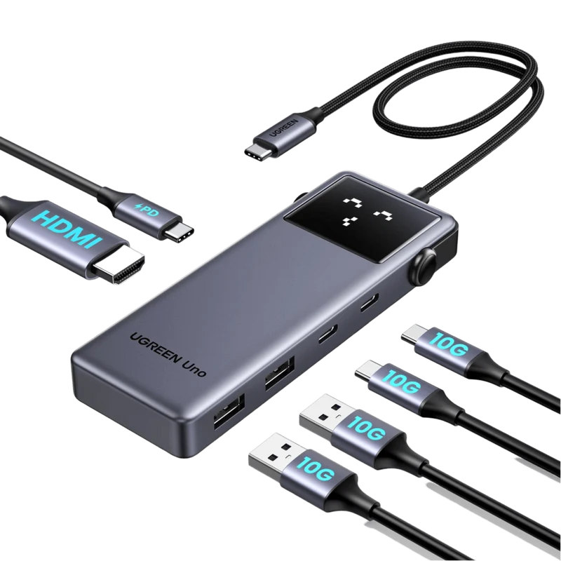 UGREEN Uno 10Gbps Hub USB C HDMI 4K 60Hz 100W PD Charge Adaptateur