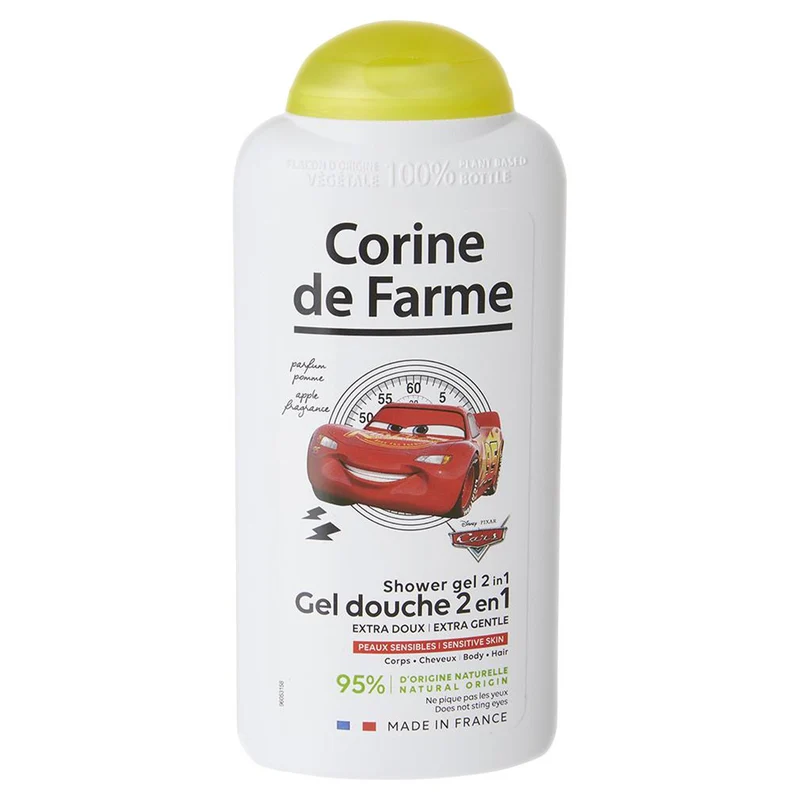 GEL DOUCHE 2 EN 1 CORPS ET CHEVEUX POMME CARS PEAUX SENSIBLES