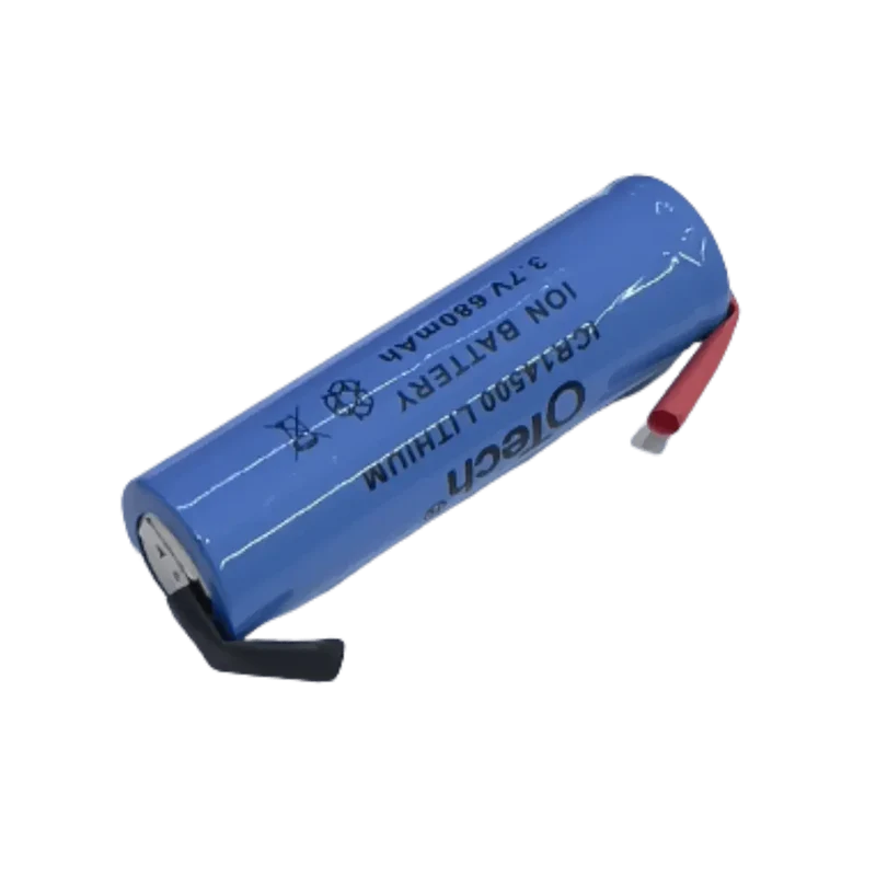 Batterie AA 14500 3,7v 680 mAh Li-ion avec languettes à souder