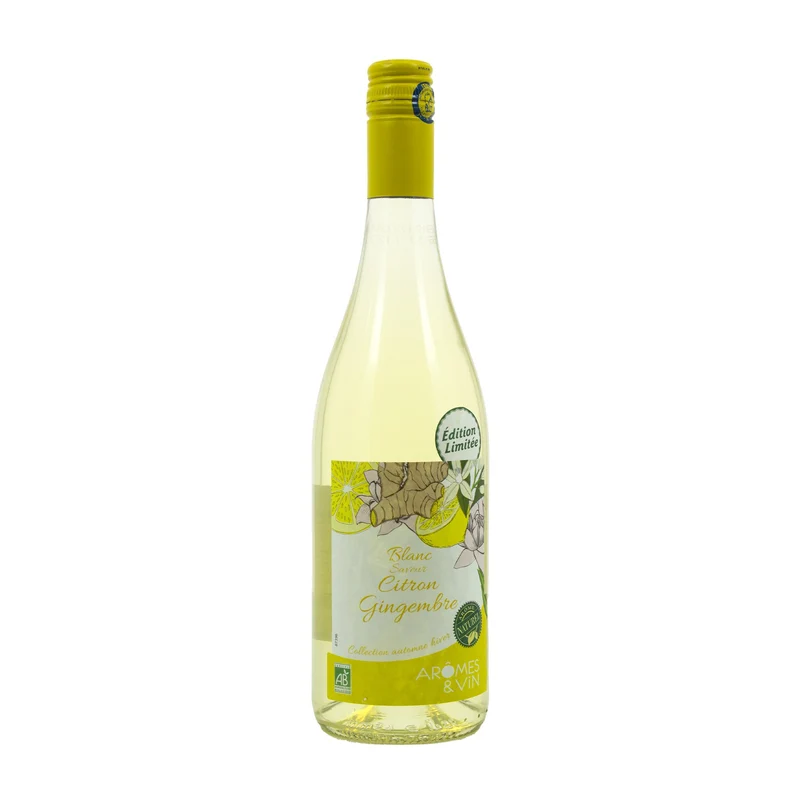 BOISSON À BASE DE VIN BLANC AROME CITRON GINGEMBRE 7.5% BIO