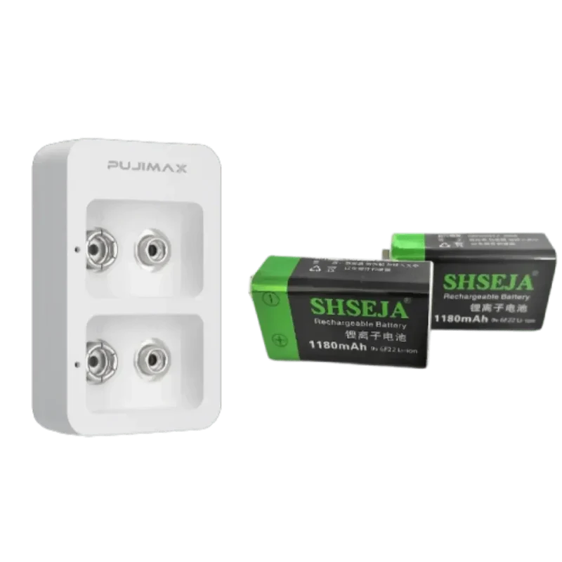 Chargeur rapide intelligent avec +2 batteries rechargeables 9v Li-ion