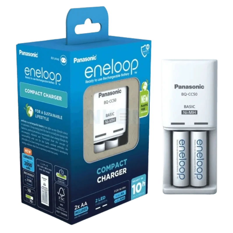 Chargeur de batterie BQ-CC50E AA + 2 Batteries AA 2000mAh