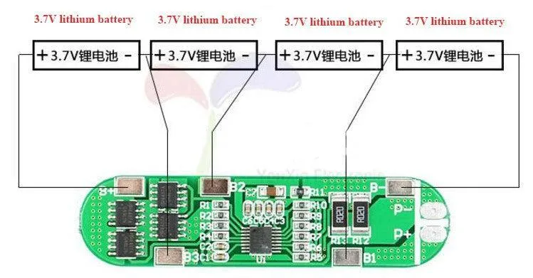 Carte de protection BMS Li-Ion 4S -pour batterie 14.8v 8A