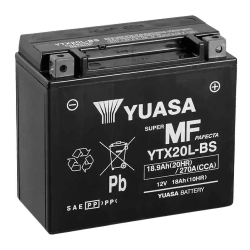 Batterie Moto YUASA YTX20L 12V AGM – Sans Entretien Prête à l'Emploi