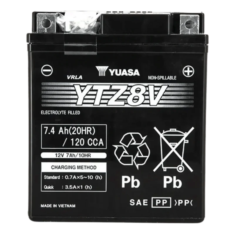 Batterie Moto YUASA YTZ8-V 12V AGM – Sans Entretien Prête à l'Emploi