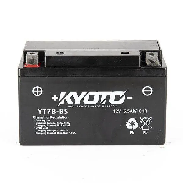 Batterie Moto KYOTO GT7B-BS 12V 6.5Ah AGM – Sans Entretien Équivalente YT7B-BS