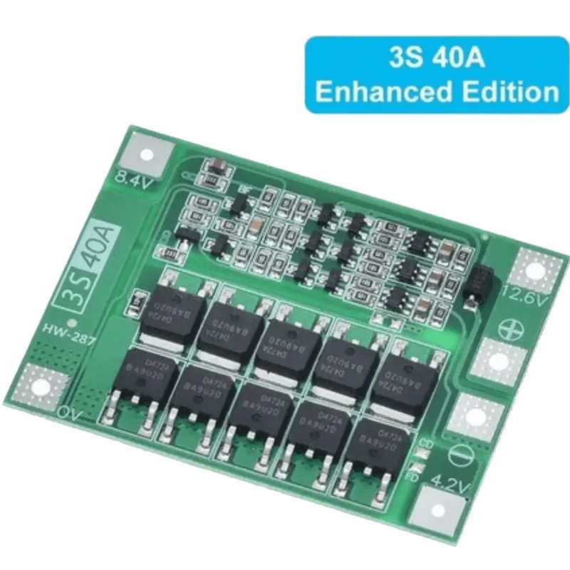 Carte de protection BMS Li-Ion 3S 11.1v 40A