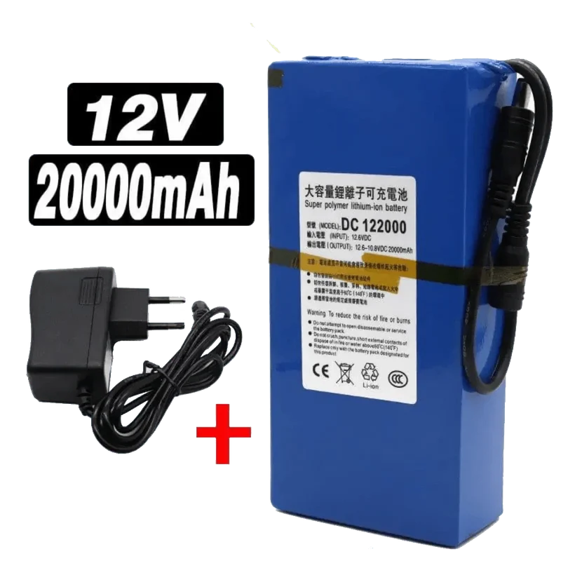 Batterie rechargeable Li-ion 12V 20000mAh avec chargeur