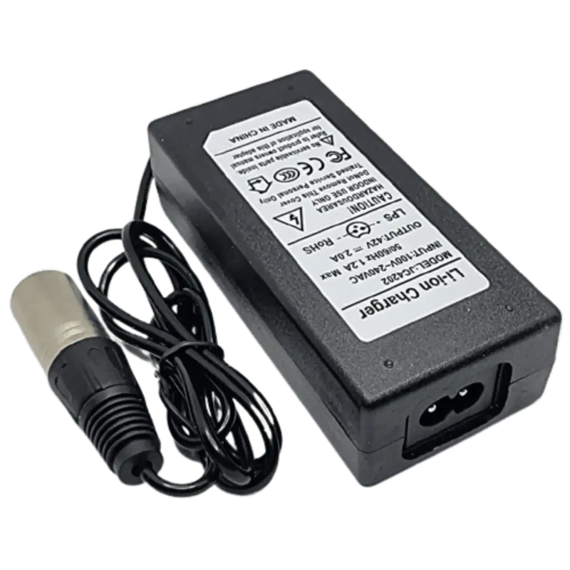Chargeur 42V 2A pour batterie Li-ion 36V – XLR 3 broches