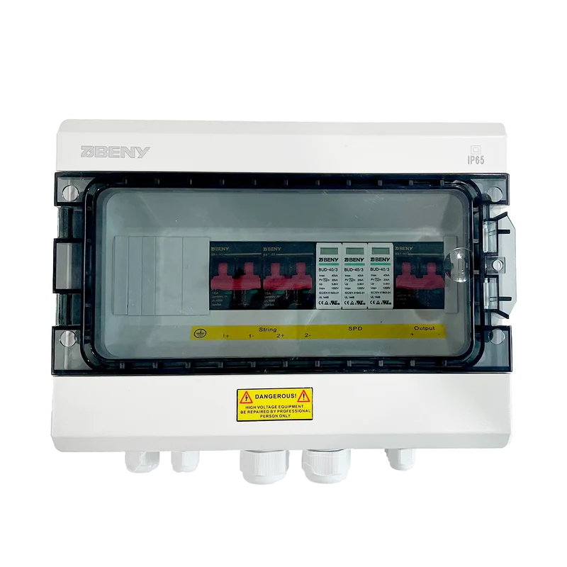 BENY 1000V DC Combiner Box | 2 IN 1 Out | 2 Poles
