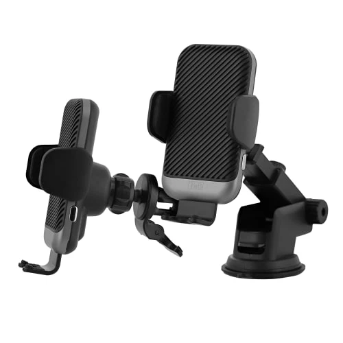 Support charge à induction/refroidisseur 15W mâchoire ventouse et grille d'aération premium