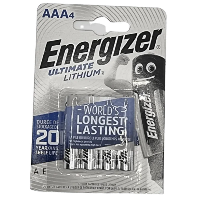 Piles Lithium AAA 1.5V Energizer Ultimate L92 – Blister 4 Piles
