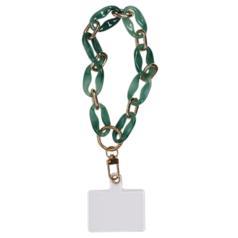 Chaîne en maille verte et métal pour smartphone