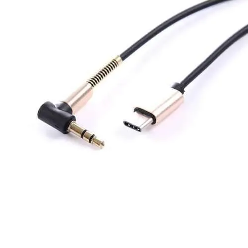Bakeey Type C To 3.5mm Jack 90 Degree Right Angle Round Audio AUX Cable For Mobile Phone MP3 Tablet
