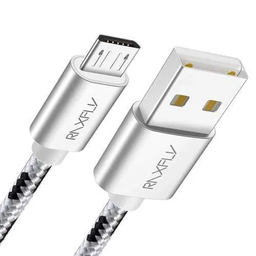 RAXFLY Nylon Braided Micro USB Fast Charging Data Cable 0.5M For Xiaomi Redmi Note 5 6 Pro S7 S6
