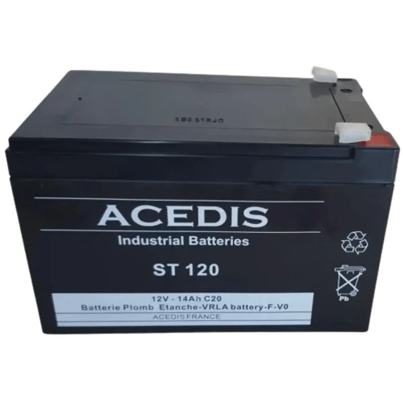 Batterie Plomb AGM ACEDIS ST120 12V 14Ah – Faston 6.35mm – Remplace NP12-12