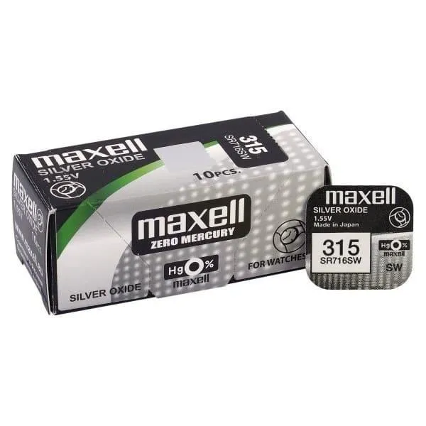 Piles Bouton Montre Oxyde d’Argent 1.55V SR315 à SR399 – Maxell / Varta