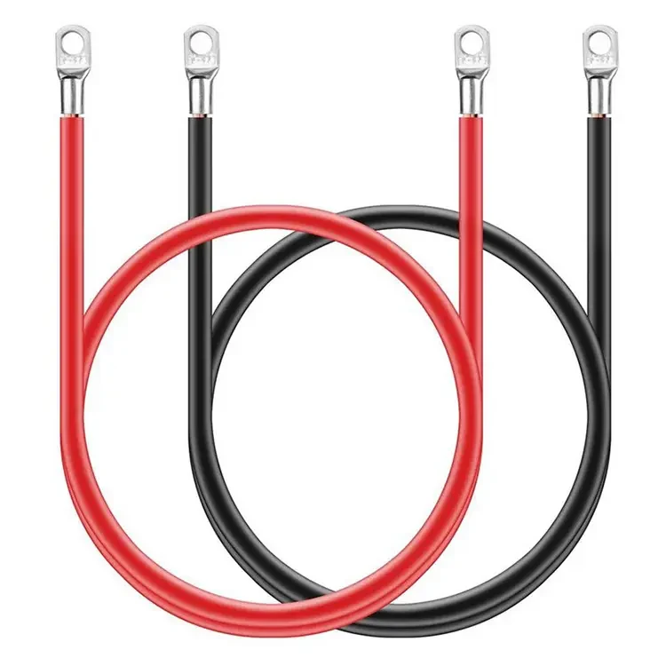 Elios Inverter Cable Pair AWG4/0-M8 Lugs, 5Ft Black/Red