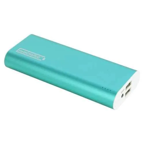 instaCHARGE 12000mAh Dual USB Power Bank Portable Battery Charger - Turquiose