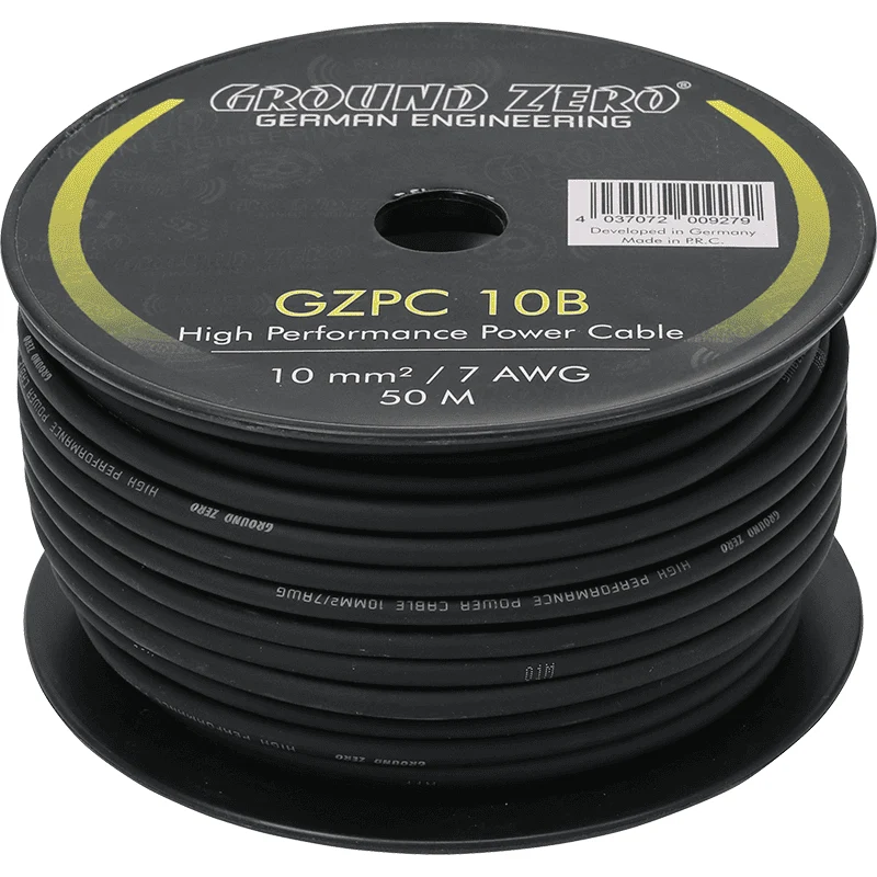10mm² CCA Powerkabel Schwarz