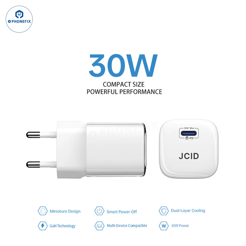 Chargeur rapide GaN JCID et câble de charge pour téléphones portables/appareils électroniques