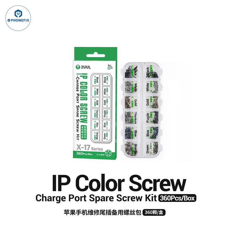 Kit de vis de port de charge couleur 2UUL SC13 pour iPhone X/17 Pro Max