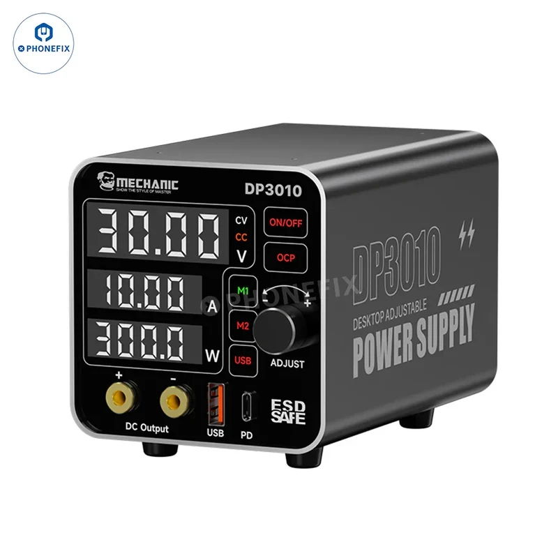 Alimentation 3010 V 30 A MECHANIC DP10 pour réparation de téléphones et d'ordinateurs portables