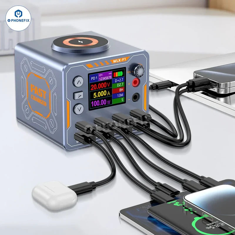 Chargeur sans fil rapide WLX-F1 140 W PD QC 8 ports