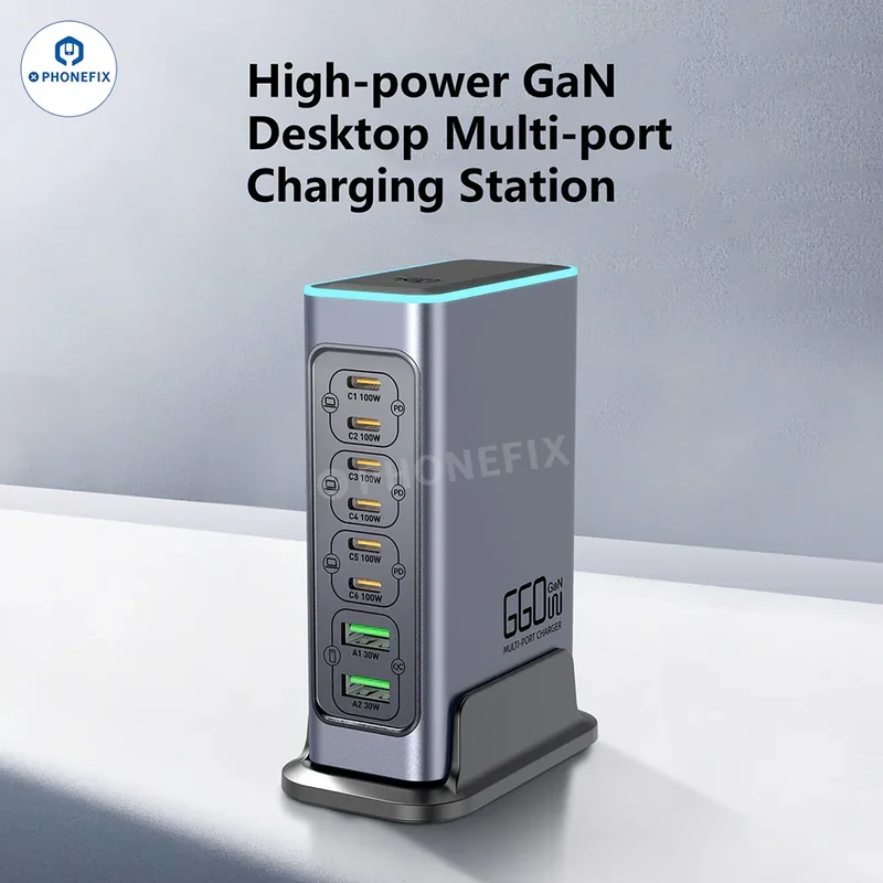 Chargeur rapide PD/QC8 WLX-F660L 8 W GaN 3.0 ports