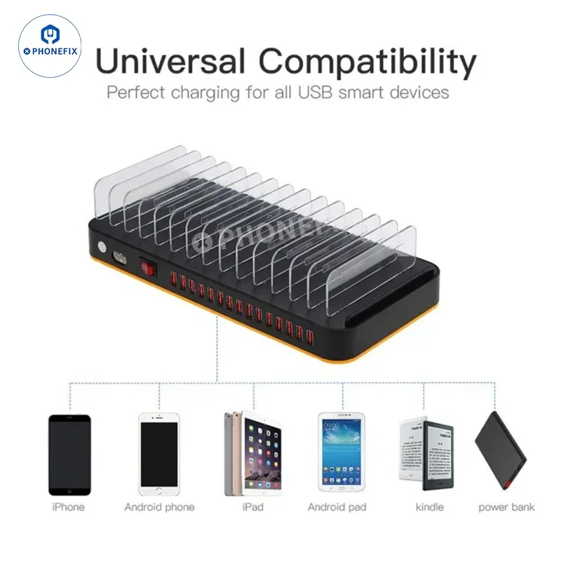 Station de charge USB WLX 815 815P avec support de rangement pour téléphone et tablette