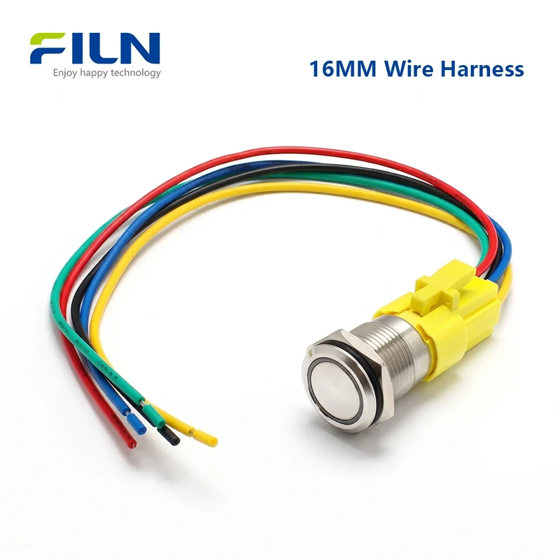 Wire Harness for Push Button Switch 16mm 19mm 22mm Waterproof IP65 Marine Car Horn FILN