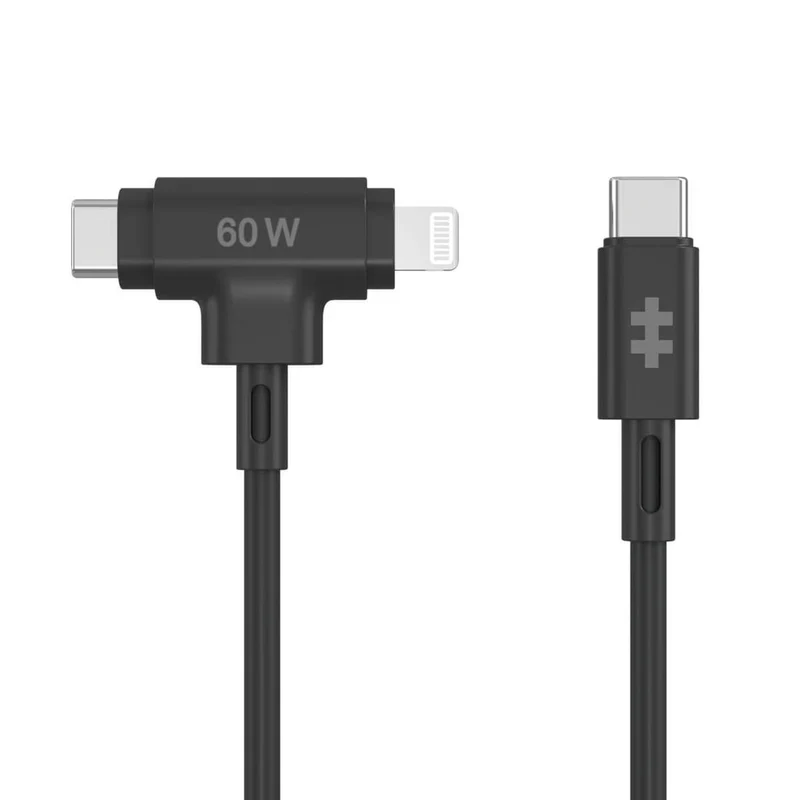 Câble de recharge hybride HyperJuice® USB-C® et Lightning (1,5 m/5 ft) - Noir*