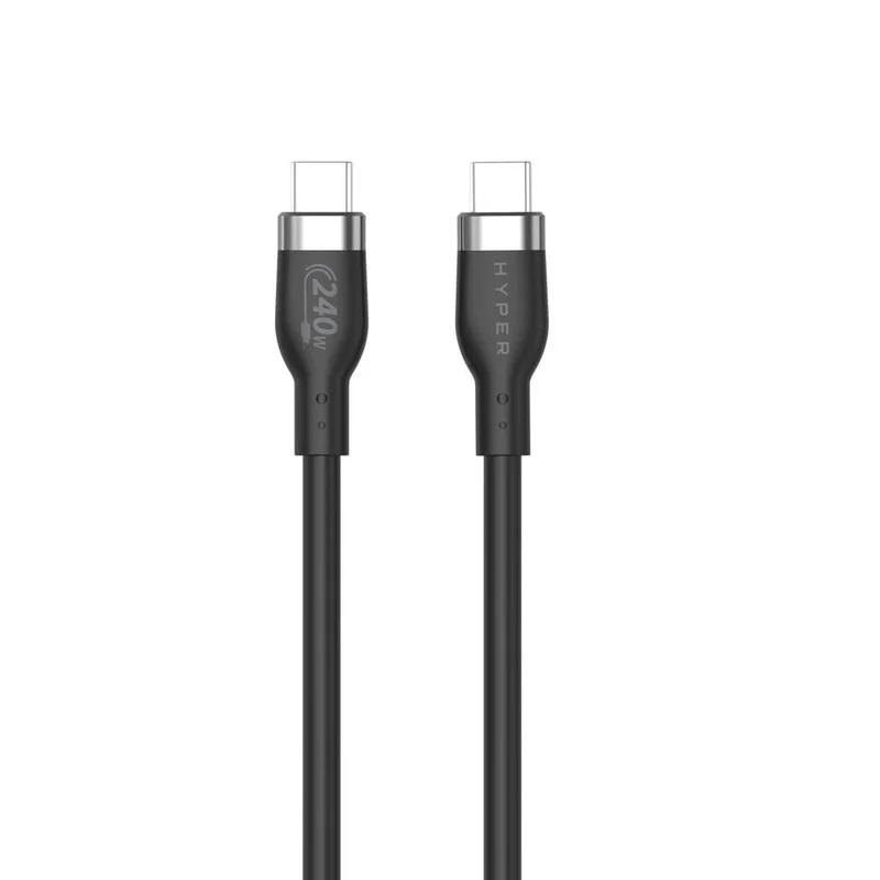 Câble USB-C vers USB-C en silicone HyperJuice 240 W (2 m) - Noir*