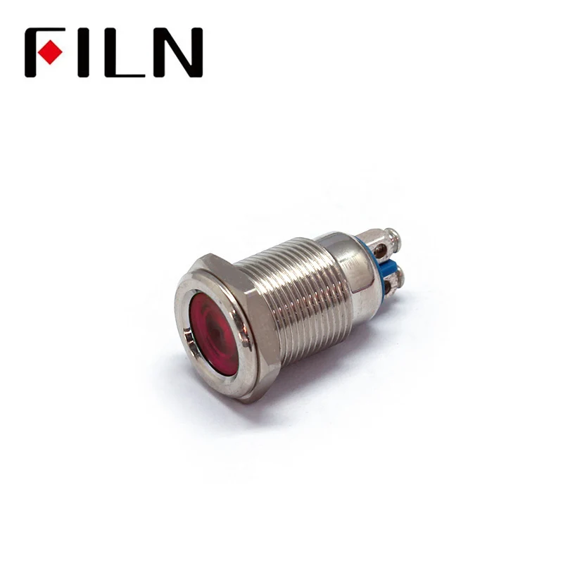 12MM 24V metal Medical equipment red metal indicator light