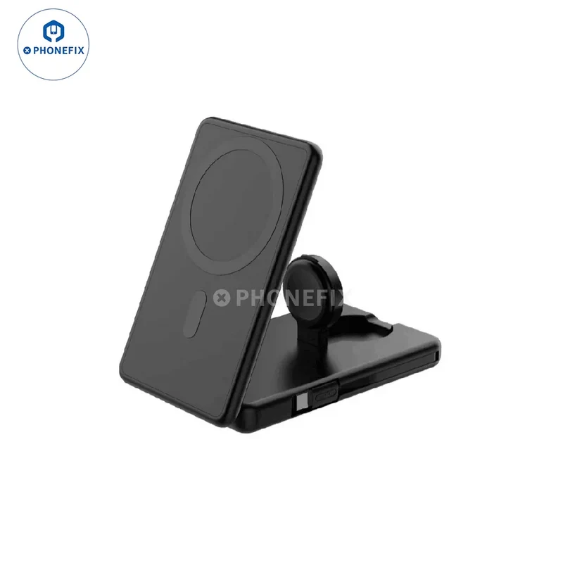 Station de charge rapide magnétique sans fil 3 en 1, batterie externe portable